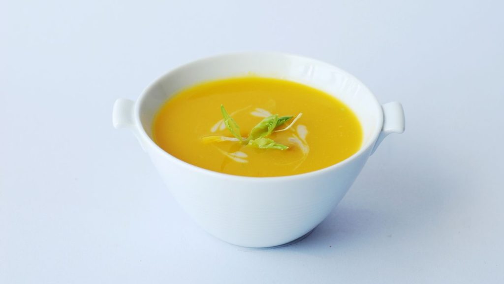 Bowl Of Delicious Pumpkin Soup With Garnish