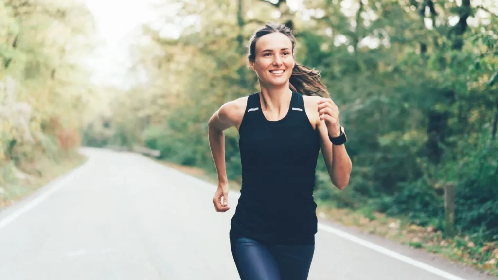  Woman Running For Healthy Lifestyle 
